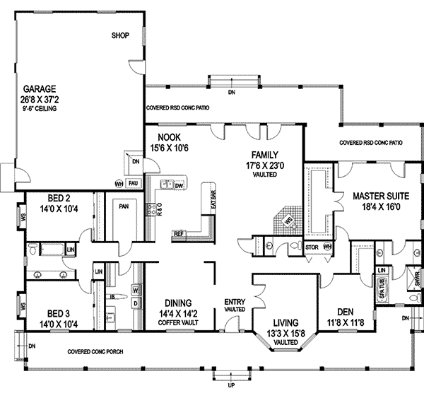 Coolidge Neoclassical Ranch Home Plan 085D-0914 | House Plans and More