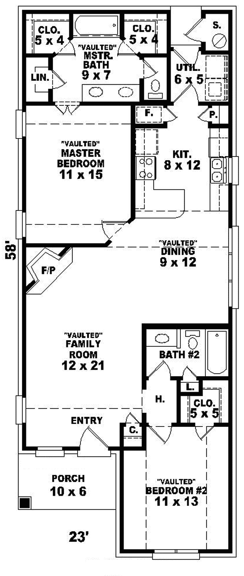 Chamblin Narrow Lot Ranch  Home Plan  087D 0014 House  