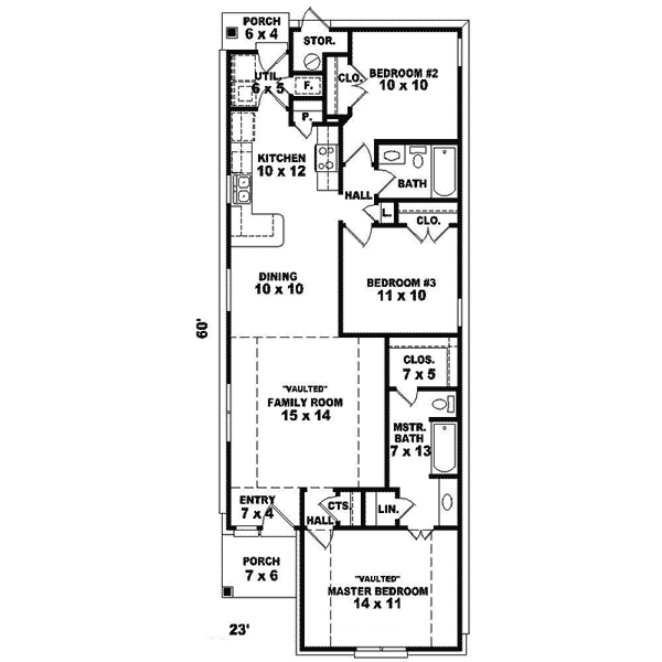 Rutger Narrow Lot Ranch Home Plan 087D 0025 House Plans And More