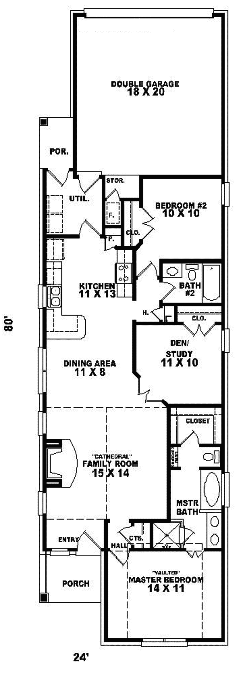 Cahokia Narrow Lot Home Plan 087D-0041 - Search House Plans and More