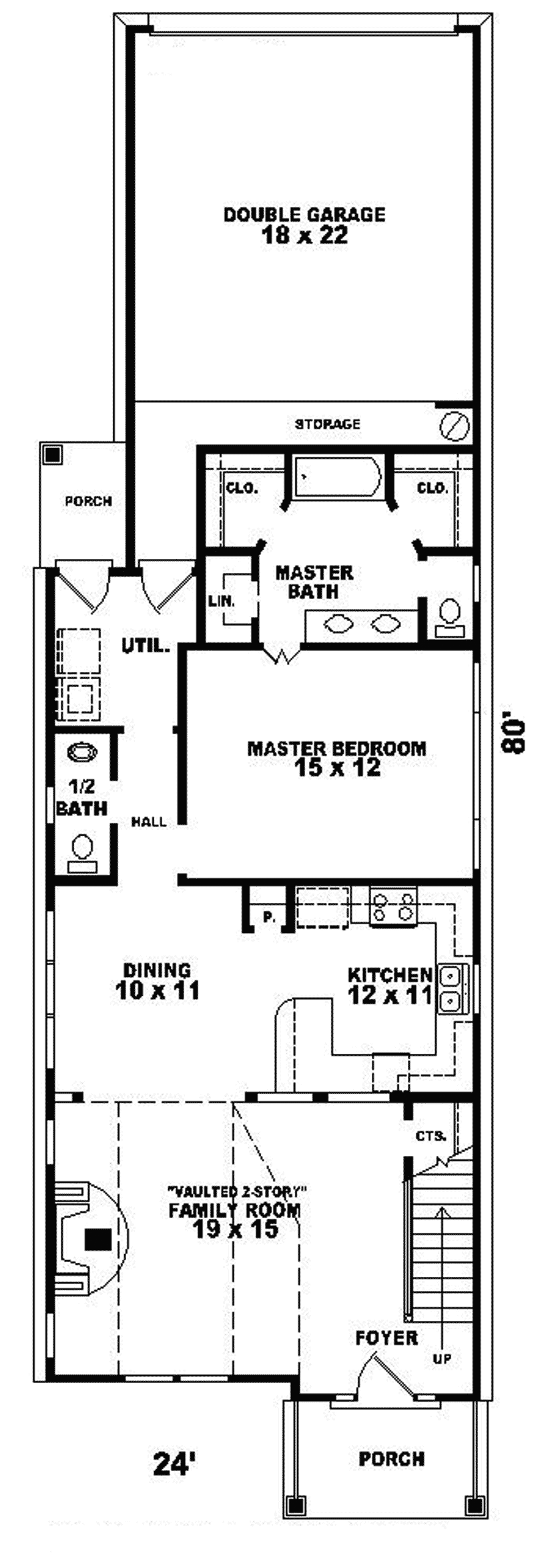 Peachwood Trail Narrow Lot Home Plan 087D-0148 - Shop House Plans and More