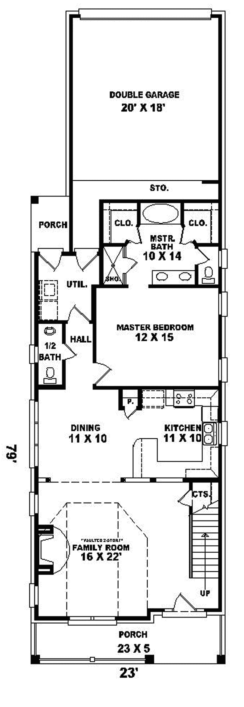 Elinor Narrow Lot Home Plan 087D-0176 - Search House Plans and More