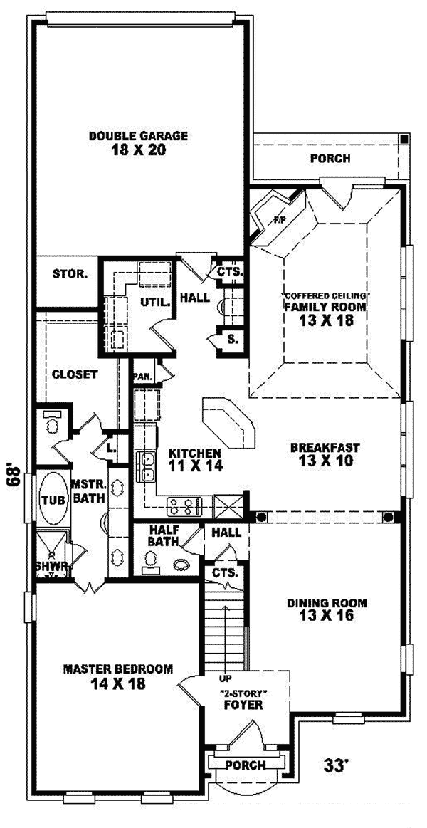 Konica Narrow Lot Home Plan 087D-0310 | House Plans and More
