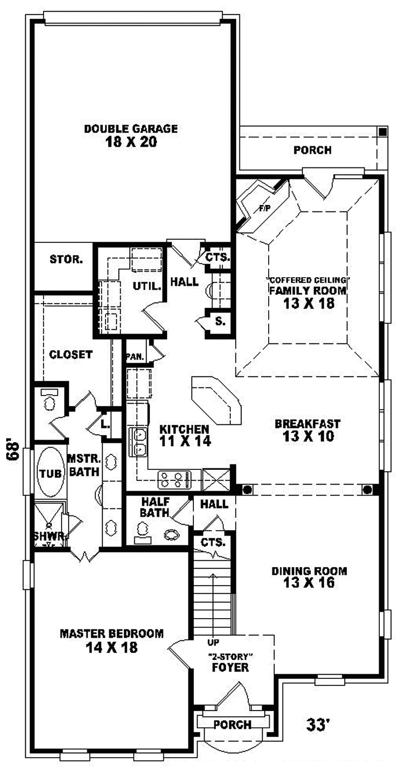 Konica Narrow Lot Home Plan 087D-0310 | House Plans and More