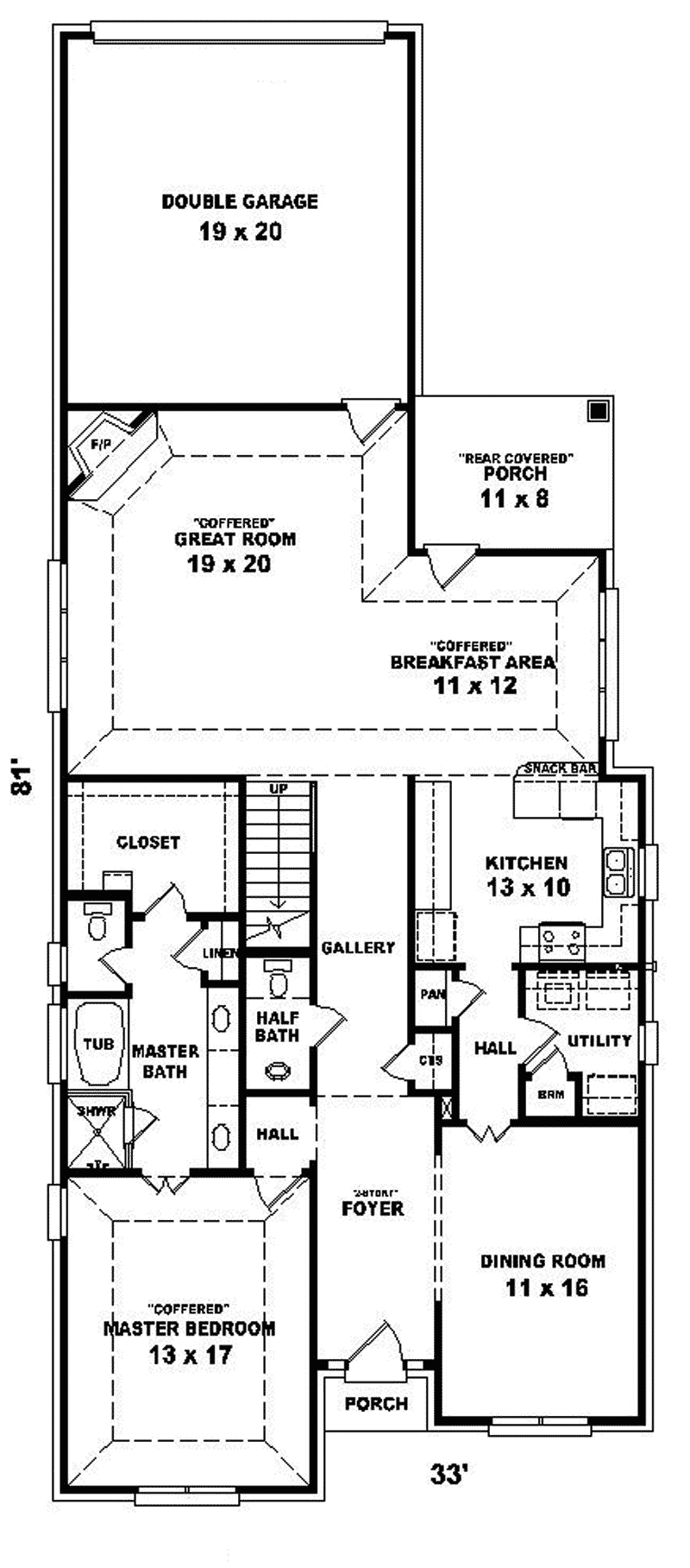 Wetherburn Narrow Lot Home Plan 087d-0371 - Shop House Plans And More