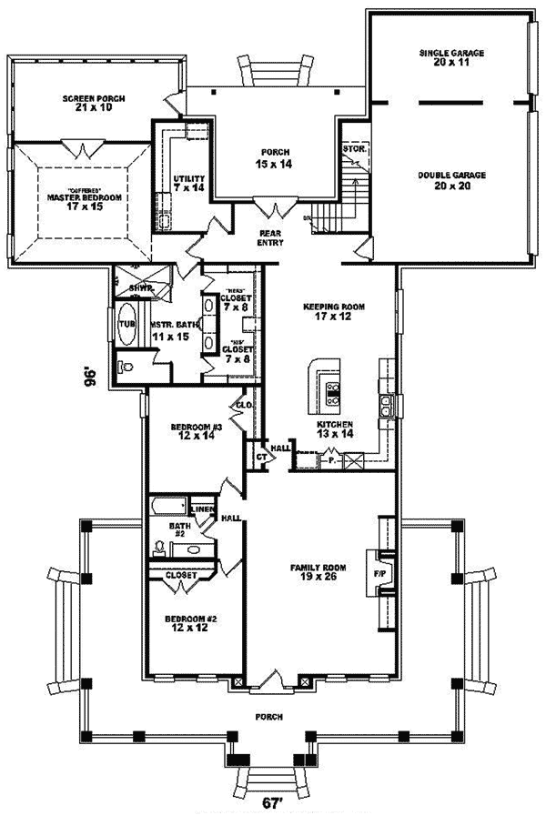  Green  Arbor Acadian Home  Plan  087D 0581 House Plans  and More