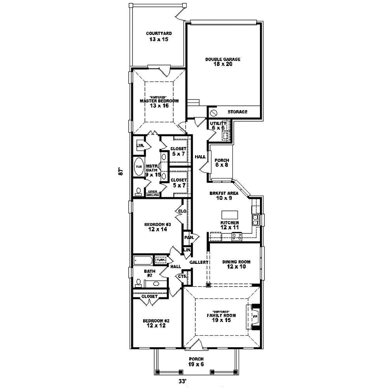 Bradshaw Narrow Lot Home Plan 087D 1543 House Plans and More