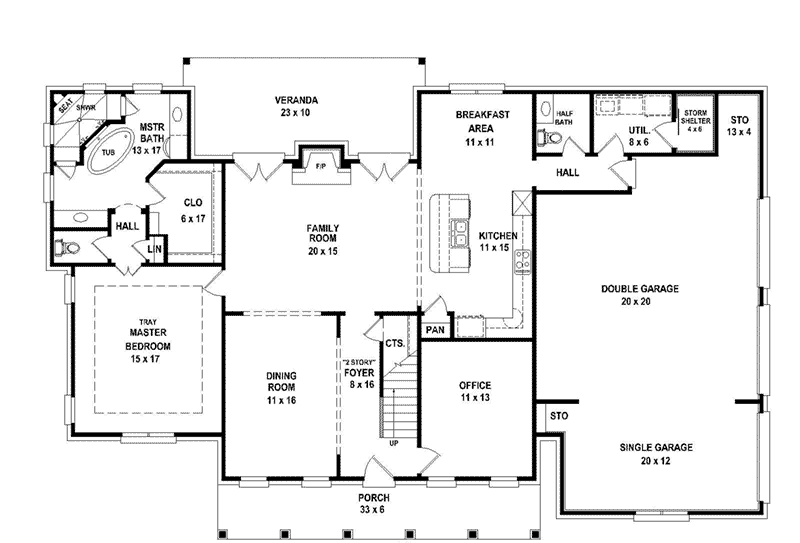 Southern Home Plan First Floor 087D-1705