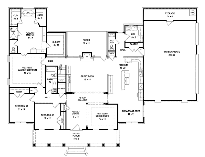 Cape Cod & New England House Plan First Floor - 087D-1777 | House Plans and More