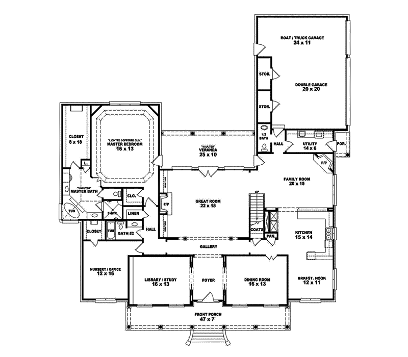 Mayfair Manor Southern Home Plan 087S0074 House Plans
