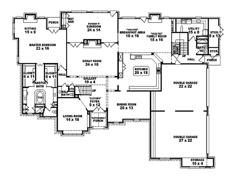 Parliament Luxury Tudor Home Plan 087S-0119 - Shop House Plans and More