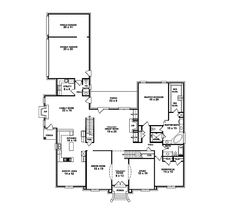 Murray River Georgian Home Plan 087S-0150 - Shop House Plans and More