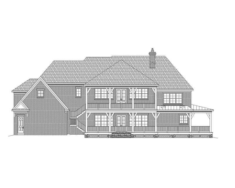 Modern Farmhouse Plan Rear Elevation - 087S-0352 | House Plans and More