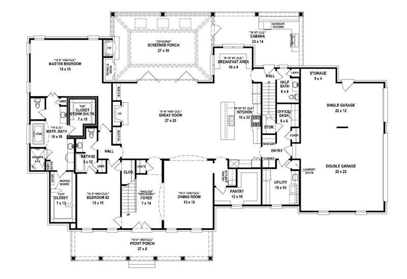Early American Home Plan First Floor 087S-0370