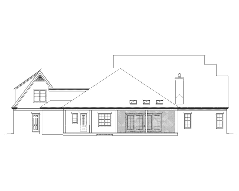 Georgian House Plan Rear Elevation - 087S-0370 - Shop House Plans and More