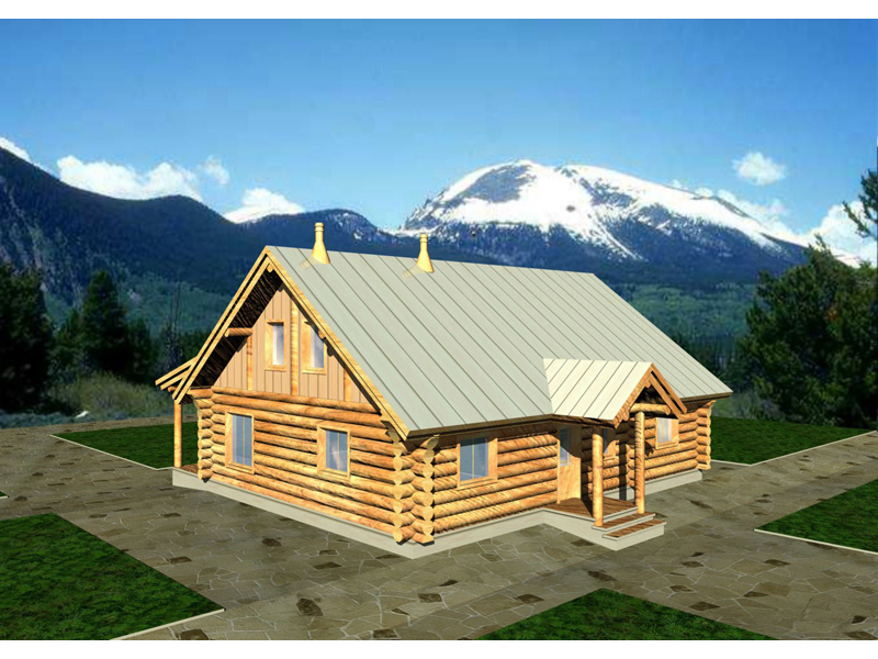 Canyon View Log Cabin Home Plan 088D-0017 - Search House Plans and More