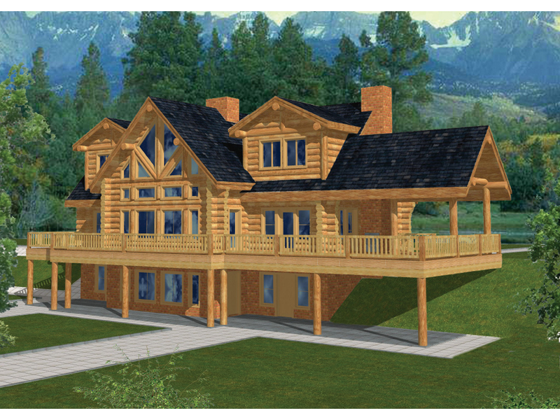 Charter Crest Rustic Log Home Plan 088d 0035 House Plans