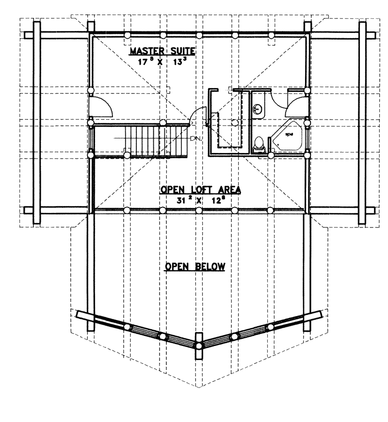 Blackhawk Ridge Log Home Plan 088D-0037 - Search House Plans and More