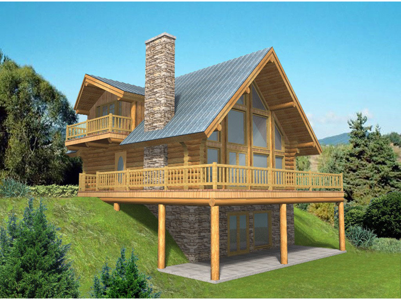 Hunters Crossing Log Home Plan 088D-0040 - Search House Plans and More