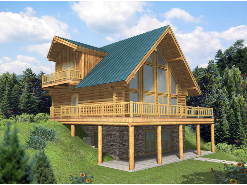 Leola Raised A Frame Log Home Plan 088d 0046 House Plans