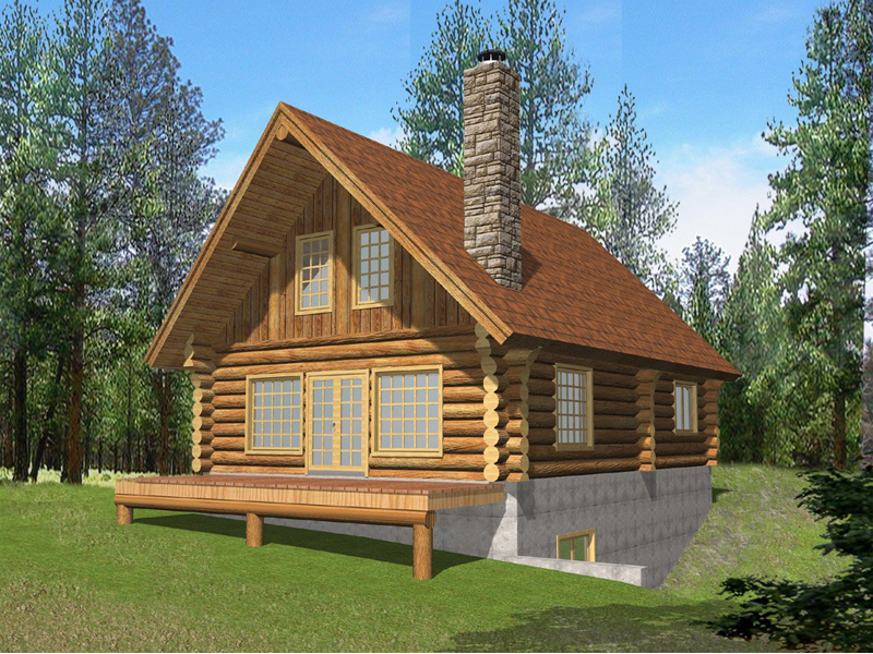 Questover Canyon Log Cabin Home Plan 088d 0053 House Plans And More