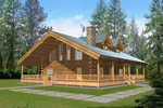 Rustic Log House Showcases Deck Around Entire Exterior