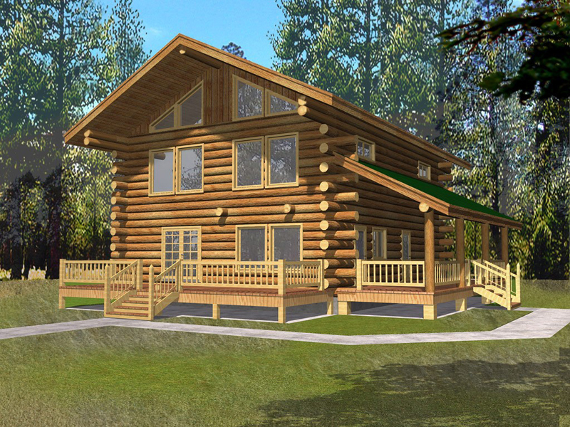 Quaint Cottage Log Cabin Home Plan 088D-0062 - Shop House Plans and More