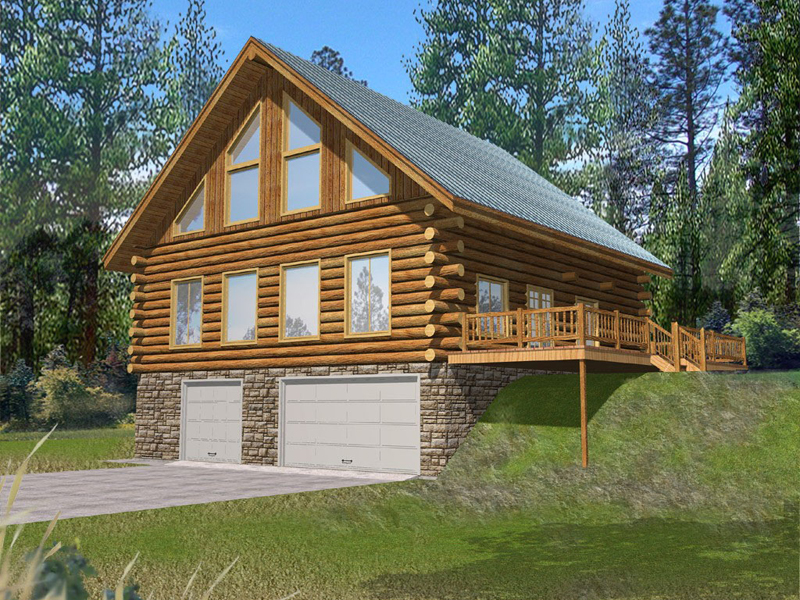 Stone Creek Log Cabin Home Plan 088d 0064 House Plans And More