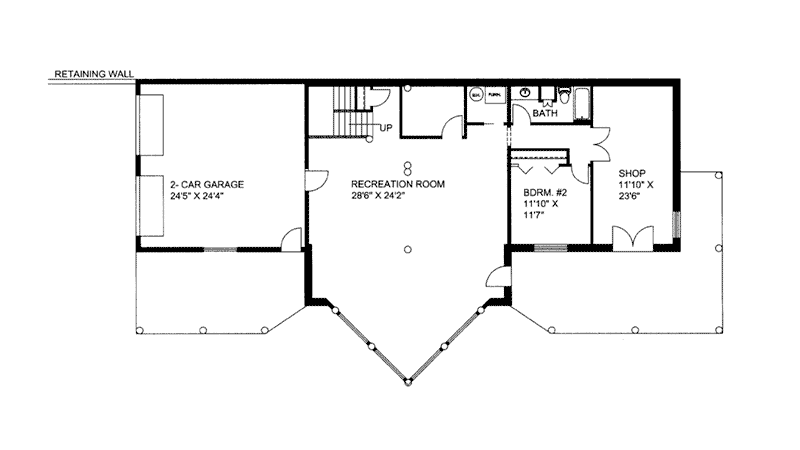 Lower Level Floor - 088D-0402 - Shop House Plans and More