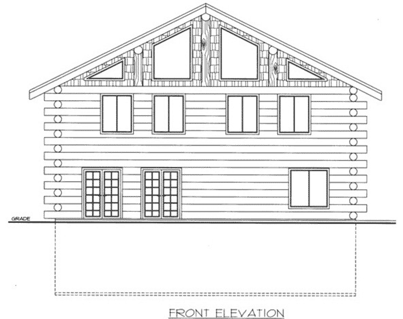 Log House Plan Front Elevation - 088D-0404 - Shop House Plans and More