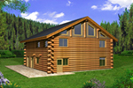 Log House Plan Front of Home -  088D-0404 | House Plans and More