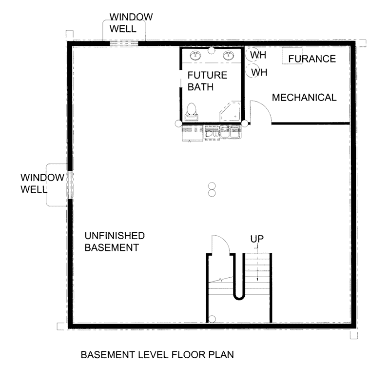 Log House Plan Lower Level Floor -  088D-0404 | House Plans and More