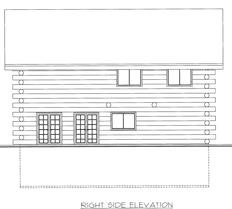 Log Cabin House Plan Right Elevation -  088D-0404 | House Plans and More