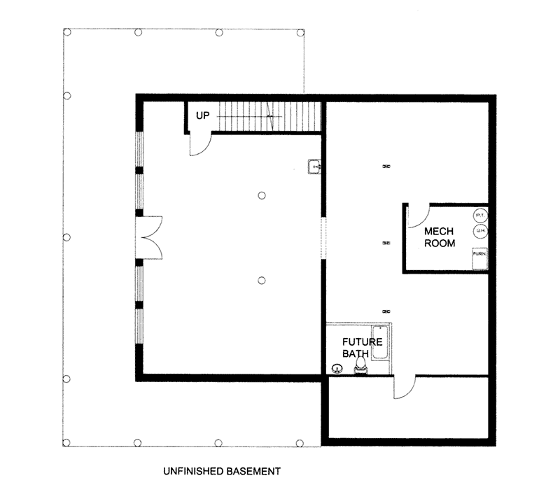 Log House Plan Lower Level Floor -  088D-0405 | House Plans and More