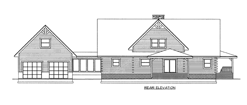 Traditional House Plan Rear Elevation -  088D-0407 | House Plans and More