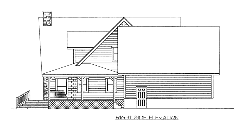 Traditional House Plan Right Elevation -  088D-0407 | House Plans and More