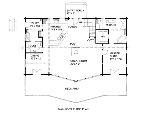 Log Home Plan First Floor 088D-0408