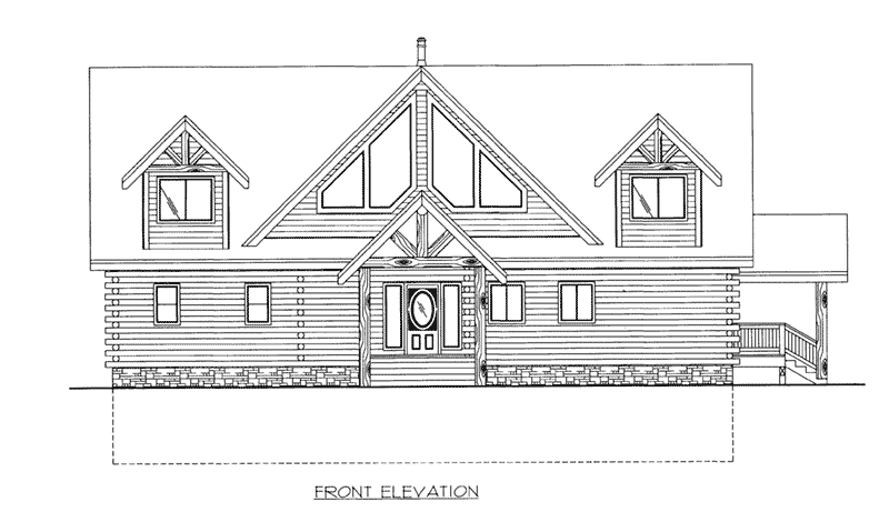 Log Cabin House Plan Front Elevation -  088D-0408 | House Plans and More