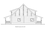 Log Cabin House Plan Rear Elevation -  088D-0409 | House Plans and More