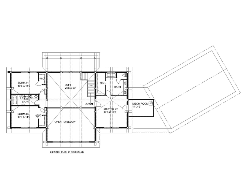 Log House Plan Second Floor - 088D-0410 - Shop House Plans and More