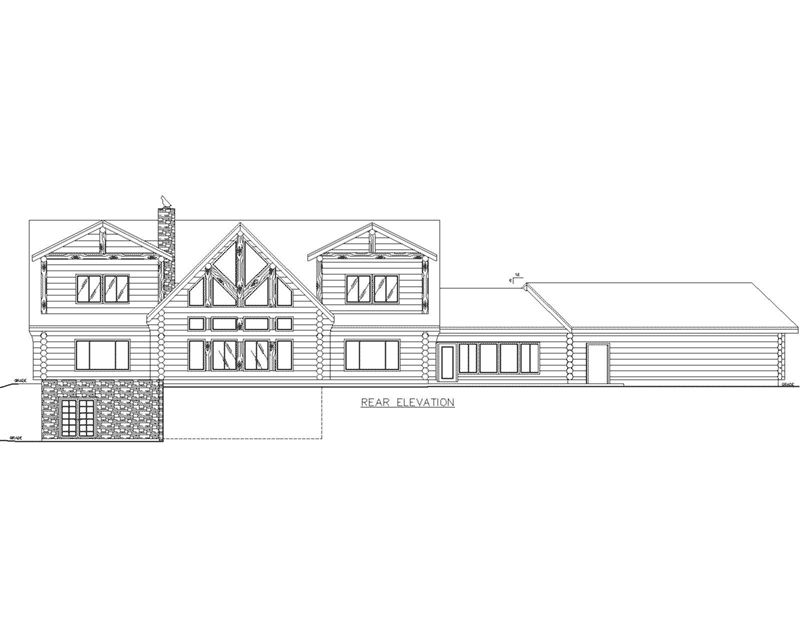 Log House Plan Rear Elevation -  088D-0410 | House Plans and More