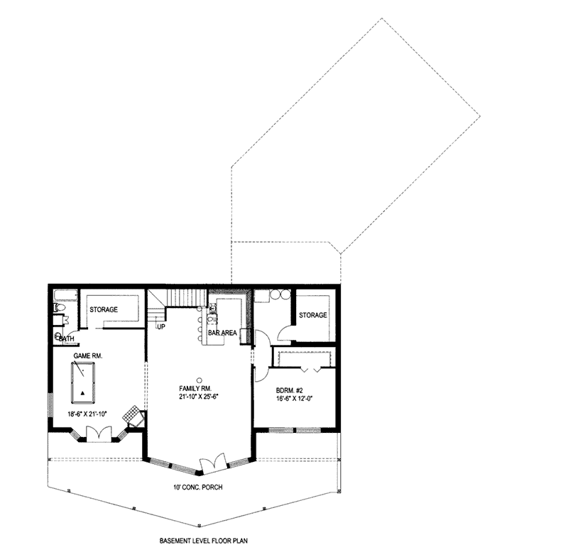 Lower Level Floor -  088D-0411 | House Plans and More