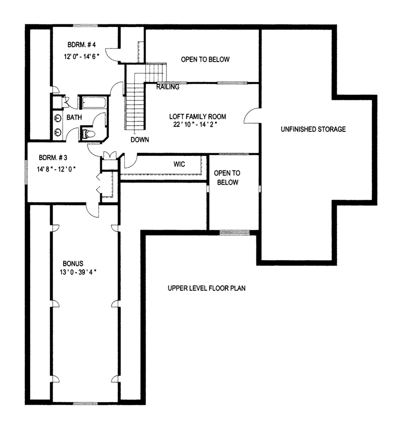 Home Plan Second Floor 088D-0413