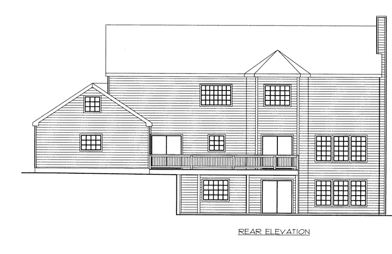 Traditional House Plan Rear Elevation -  088D-0414 | House Plans and More