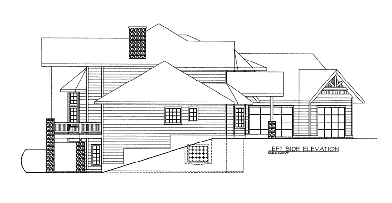 Left Elevation - 088D-0416 - Shop House Plans and More