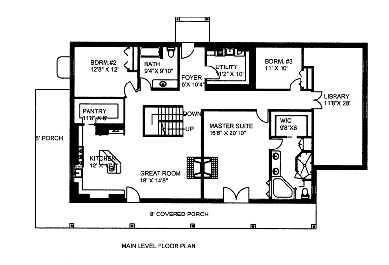 Craftsman Home Plan First Floor 088D-0417