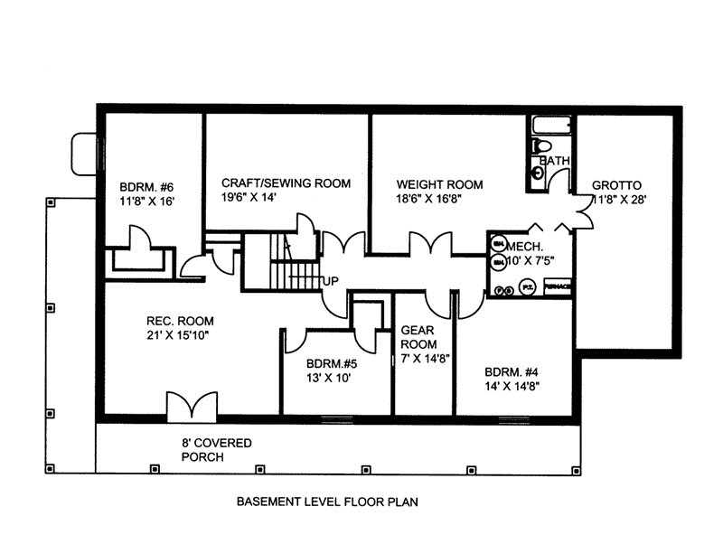 Craftsman Home Plan Lower Level 088D-0417