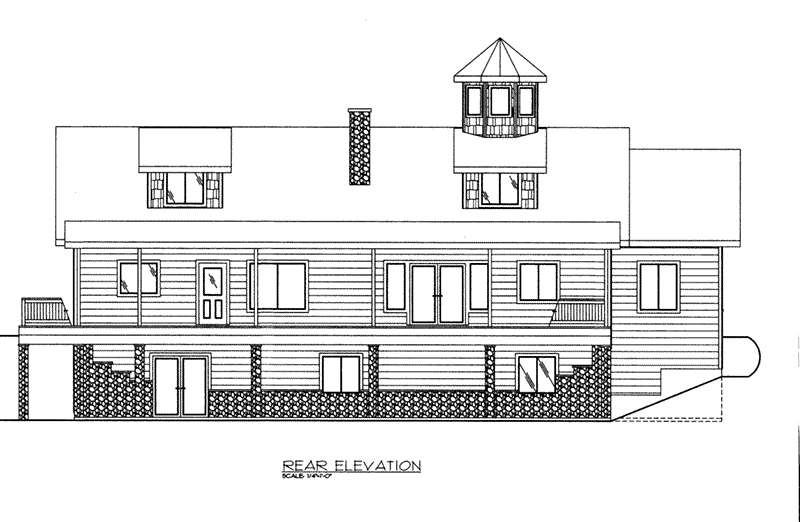 Beach & Coastal House Plan Rear Elevation - 088D-0417 - Shop House Plans and More