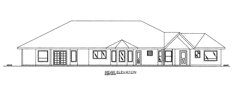 Contemporary House Plan Rear Elevation - 088D-0418 - Shop House Plans and More