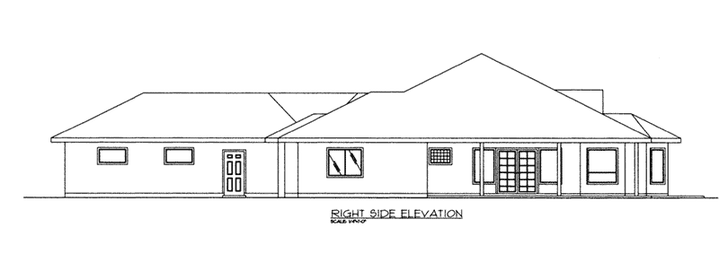 Contemporary House Plan Right Elevation - 088D-0418 - Shop House Plans and More